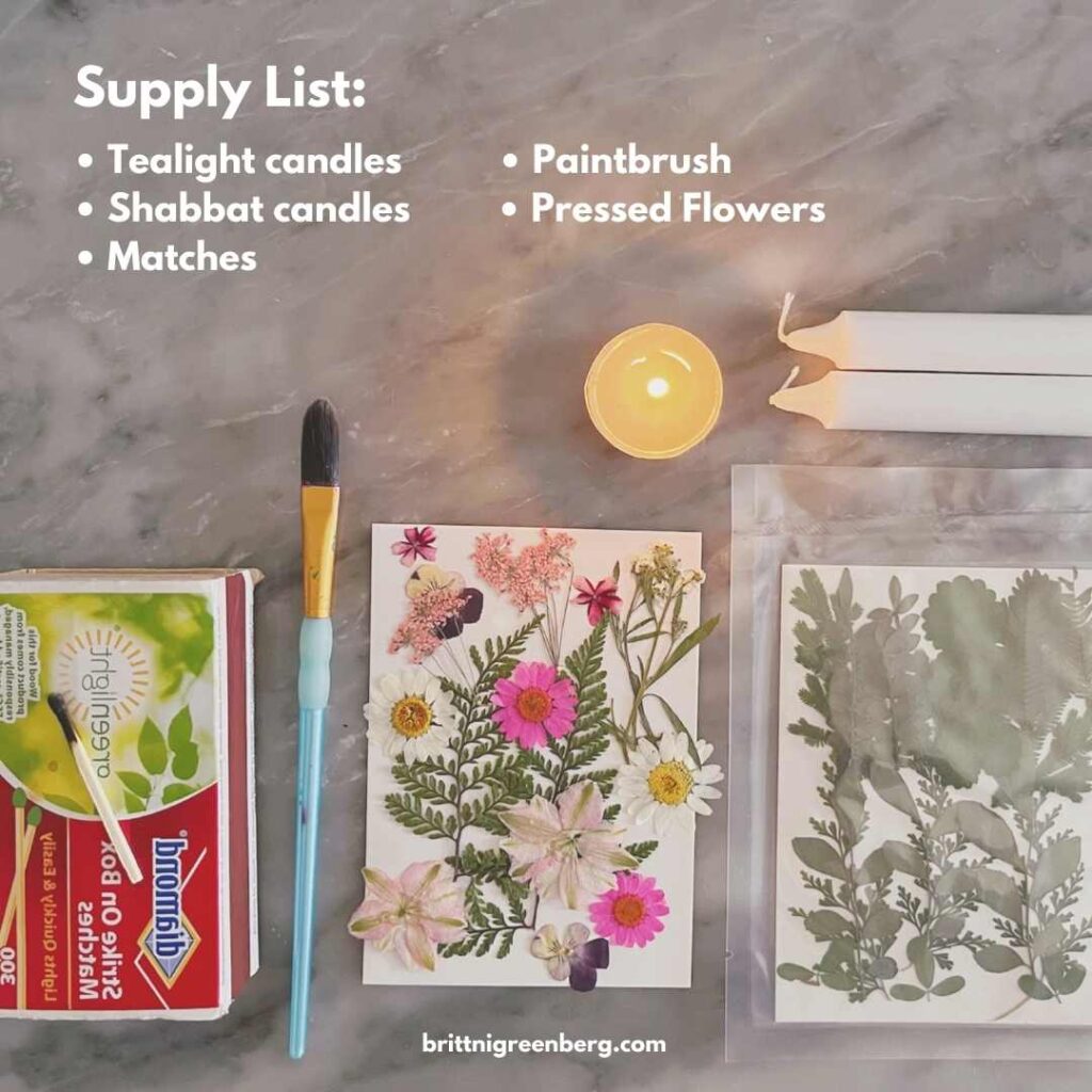 How to Make Pressed Flower Shabbat Candles